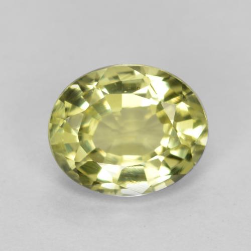 Greenish Yellow Grossularite Garnet Gem - 0.7ct Oval Facet (ID: 559027)