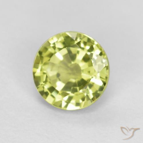 0.46 ct Yellow Grossularite Garnet Stone, Natural Grossularite Garnet in Round Facet Shape for Sale
