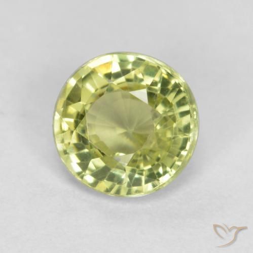 0.51 ct Yellow Grossularite Garnet Stone, Natural Grossularite Garnet in Round Facet Shape for Sale