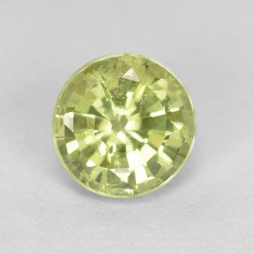 Lemon Yellow Grossularite Garnet Gem - 0.4ct Round Facet (ID: 561000)