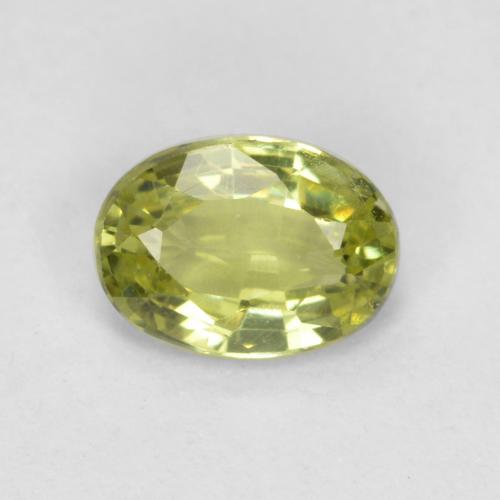 Yellow Green Grossularite Garnet Gem - 0.4ct Oval Facet (ID: 561004)