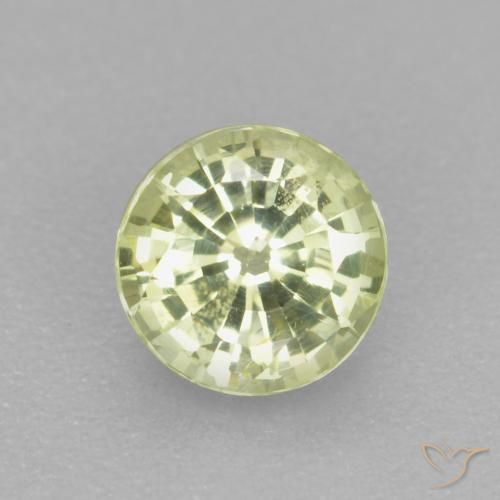 4,6mm gelber Grossular Granat im Rundschliff aus Tansania, Gewicht 0,48 ct, Garantiert echter Edelstein in VS Reinheit, 1 Stück Grossular Granat - die Farbe ist Mittelhelles Gelb, Mohs-Härte von 6,5 - 7,5 Geeignet für den täglichen Gebrauch im Schmuck, Photo A