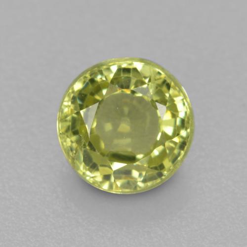 Зелено-желтый Гроссулярит Камень - 0.6ct Круглая Фасетная Огранка (ID: 561357)