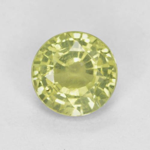 Lemon Yellow Grossularite Garnet Gem - 0.4ct Round Facet (ID: 567126)