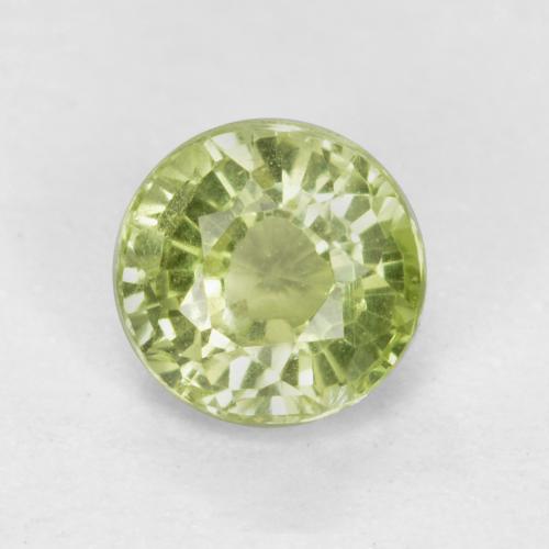 Pale Lime Green Grossular Granat Edelstein - 0.4ct Rund Facettenschliff (ID: 567128)