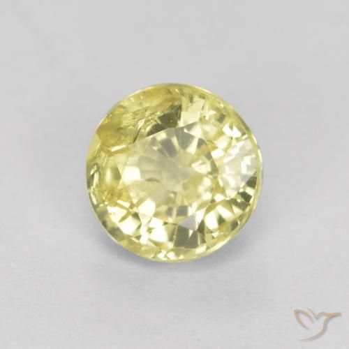 0.46 ct Yellow Grossularite Garnet Stone, Natural Grossularite Garnet in Round Facet Shape for Sale