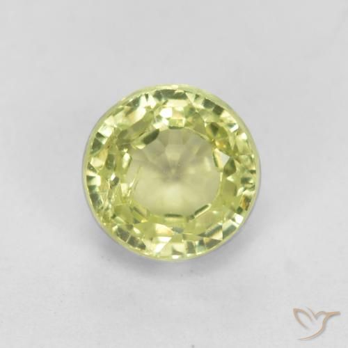 0.54 ct Yellow Grossularite Garnet Stone, Natural Grossularite Garnet in Round Facet Shape for Sale