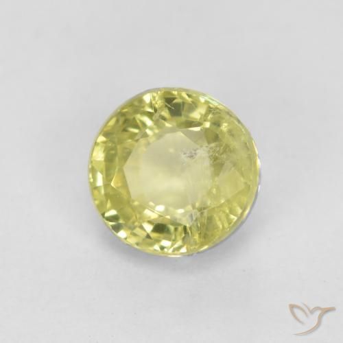 0.47 ct Yellow Grossularite Garnet Stone, Natural Grossularite Garnet in Round Facet Shape for Sale