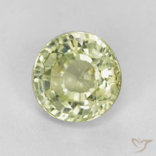 0.51 ct Yellow Grossularite Garnet Stone, Natural Grossularite Garnet in Round Facet Shape for Sale