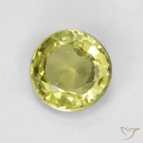 0.43 ct Yellow Grossularite Garnet Stone, Natural Grossularite Garnet in Round Facet Shape for Sale