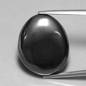Hematite Gemstone in 23 x 14 mm Size for Sale, Hematite Stone in Black Gray Color