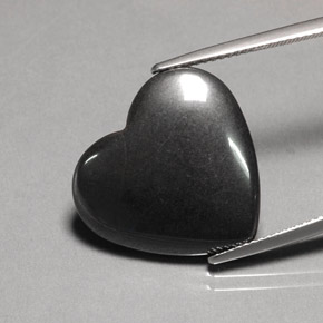 22.95 ct Gray Hematite Gemstone, Hematite Gem in Heart Cabochon Shape for Sale.