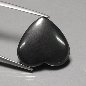 22.95 ct Gray Hematite Stone, Natural Hematite in Heart Cabochon Shape for Sale