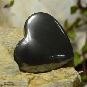 23.85 ct Gray Hematite Stone, Natural Hematite in Heart Cabochon Shape for Sale