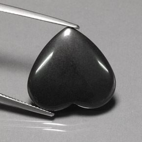 22.95 ct Gray Hematite Stone, Natural Hematite in Heart Cabochon Shape for Sale