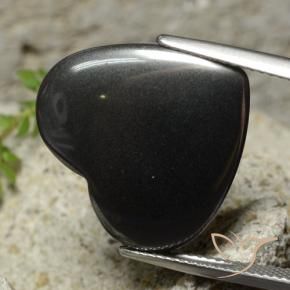 22.98 ct Gray Hematite Stone, Natural Hematite in Heart Cabochon Shape for Sale