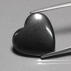 23.13 ct Gray Hematite Gemstone, Hematite Gem in Heart Cabochon Shape for Sale.