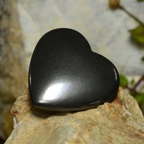 23.71 ct Gray Hematite Stone, Natural Hematite in Heart Cabochon Shape for Sale