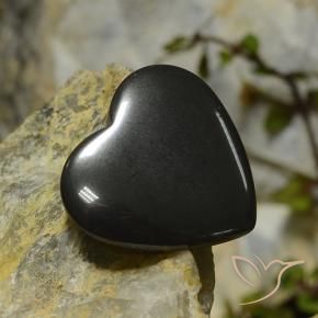 23.44 ct Gray Hematite Stone, Natural Hematite in Heart Cabochon Shape for Sale