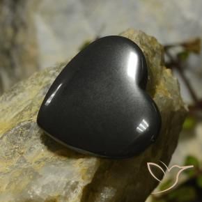 Hematite Gemstone in 20.4 x 19.1 mm Size for Sale, Hematite Stone in Black Gray Color