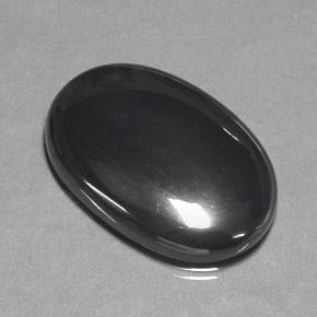 43.96 ct Gray Hematite Gemstone, Hematite Gem in Oval Cabochon Shape for Sale.