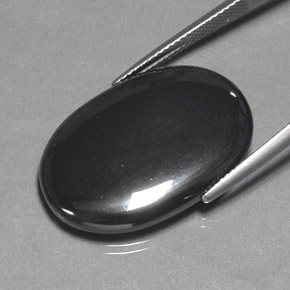 Hematite Gemstone in 28 x 19 mm Size for Sale, Hematite Stone in Black Gray Color