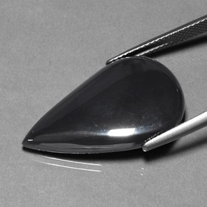 Hematite Gemstone in 27.4 x 16.8 mm Size for Sale, Hematite Stone in Black Gray Color