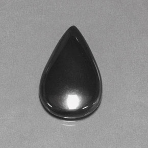 19.39 ct Gray Hematite Gemstone, Hematite Gem in Pear Cabochon Shape for Sale.