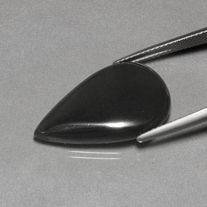 Hematite Gemstone in 24.8 x 15.3 mm Size for Sale, Hematite Stone in Black Gray Color