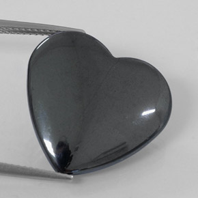 25.88 ct Gray Hematite Gemstone, Hematite Gem in Heart Cabochon Shape for Sale.