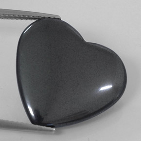 22.68 ct Gray Hematite Gemstone, Hematite Gem in Heart Cabochon Shape for Sale.