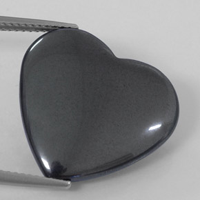 23.42 ct Gray Hematite Gemstone, Hematite Gem in Heart Cabochon Shape for Sale.