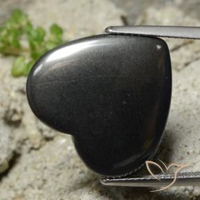 23.05 ct Gray Hematite Stone, Natural Hematite in Heart Cabochon Shape for Sale