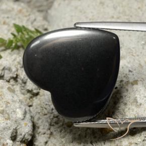23.25 ct Gray Hematite Stone, Natural Hematite in Heart Cabochon Shape for Sale