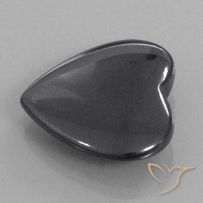 22.83 ct Gray Hematite Stone, Natural Hematite in Heart Cabochon Shape for Sale