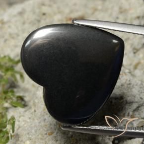 23.50 ct Gray Hematite Stone, Natural Hematite in Heart Cabochon Shape for Sale