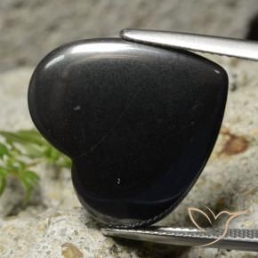 23.29 ct Gray Hematite Stone, Natural Hematite in Heart Cabochon Shape for Sale