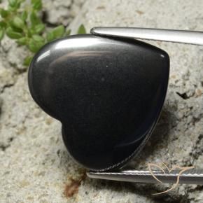 23.58 ct Gray Hematite Stone, Natural Hematite in Heart Cabochon Shape for Sale