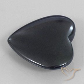 22.83 ct Gray Hematite Stone, Natural Hematite in Heart Cabochon Shape for Sale