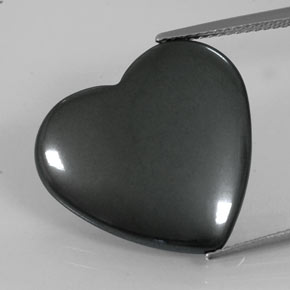 23.17 ct Gray Hematite Gemstone, Hematite Gem in Heart Cabochon Shape for Sale.