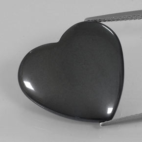 22.90 ct Gray Hematite Gemstone, Hematite Gem in Heart Cabochon Shape for Sale.