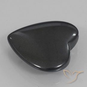 22.91 ct Gray Hematite Stone, Natural Hematite in Heart Cabochon Shape for Sale