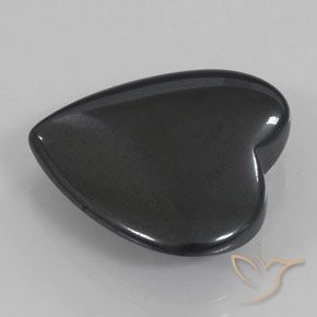 22.84 ct Gray Hematite Stone, Natural Hematite in Heart Cabochon Shape for Sale