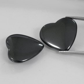 46.9ct Heart Cabochon Black Gray Hematite for sale thumb image of 46.9ct Heart Cabochon Black Gray Hematite (ID: 342553)