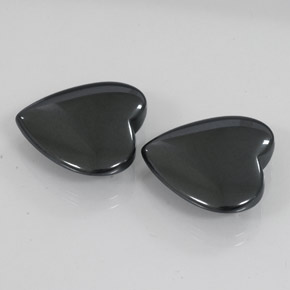 46.94 ctw Gray Hematite Stones, Natural Hematite in Heart Cabochon Shape for Sale