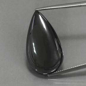 30.66 ct Gray Hematite Gemstone, Hematite Gem in Pear Cabochon Shape for Sale.