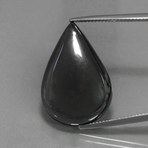 36.01 ct Gray Hematite Gemstone, Hematite Gem in Pear Cabochon Shape for Sale.