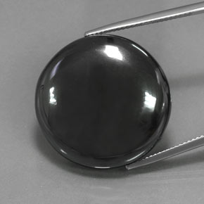 52.97 ct Gray Hematite Gemstone, Hematite Gem in Round Cabochon Shape for Sale.