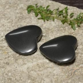 46.25 ctw Gray Hematite Stones, Natural Hematite in Heart Cabochon Shape for Sale