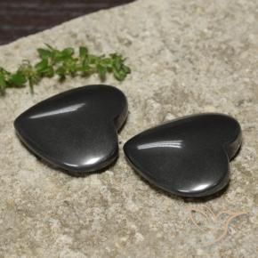 46.55 ctw Gray Hematite Stones, Natural Hematite in Heart Cabochon Shape for Sale